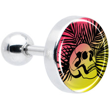 Load image into Gallery viewer, 16G 1/4 Red Haze Sunset Skull and Palms Tragus Cartilage Earring by Onyx O
