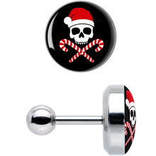 Load image into Gallery viewer, 16G 1/4 Santa Pirate Candy Cane Tragus Cartilage Earring by Onyx O
