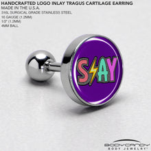 Load image into Gallery viewer, 16G 1/4 Colorful Lighting SLAY Tragus Cartilage Earring by Onyx O
