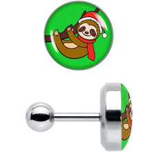 Load image into Gallery viewer, 16G 1/4 Santa Sloth Tragus Cartilage Earring by Onyx O
