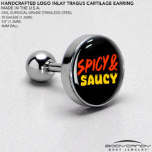 Load image into Gallery viewer, Spicy and Saucy Tragus Cartilage Earring by Onyx O
