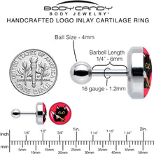 Load image into Gallery viewer, 16G 1/4 Stabby Cat Tragus Cartilage Earring by Onyx O
