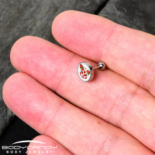 Load image into Gallery viewer, 16G 1/4 Strawberry Cow Cartilage Tragus Earring by Onyx O
