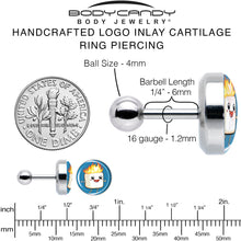 Load image into Gallery viewer, 16G 1/4 Burning Marshmallow Tragus Cartilage Earring by Onyx O
