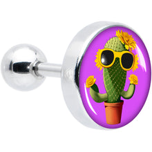 Load image into Gallery viewer, 16G 1/4 Sunflower Cactus Cartilage Tragus Earring by Onyx O
