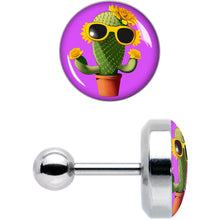 Load image into Gallery viewer, 16G 1/4 Sunflower Cactus Cartilage Tragus Earring by Onyx O
