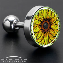 Load image into Gallery viewer, Blossom Creation Yellow Sunflower Tragus Cartilage Earring by Onyx O
