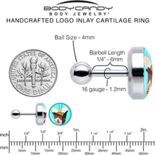 Load image into Gallery viewer, 16G 1/4 Chinese Take Out Cartilage Tragus Earring by Onyx O
