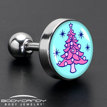 Load image into Gallery viewer, 16G 1/4 Pastel Christmas Tree Tragus Cartilage Earring by Onyx O
