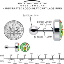 Load image into Gallery viewer, 16G 1/4 Waving Cat Cartilage Tragus Earring by Onyx O
