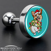 Load image into Gallery viewer, Christmas Holiday Lights Corgi Dog Tragus Cartilage Earring by Onyx O
