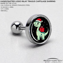 Load image into Gallery viewer, Christmas Holiday Dinosaur Tragus Cartilage Earring by Onyx O
