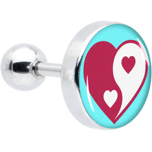 Load image into Gallery viewer, 16G 1/4 Love Yin Yang Heart Cartilage Tragus Earring by Onyx O
