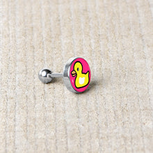 Load image into Gallery viewer, 16G 1/4 Yellow Ducky Cartilage Tragus Earring by Onyx O
