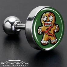 Load image into Gallery viewer, Christmas Holiday Zombie Gingergread Man Tragus Cartilage Earring by Onyx O
