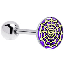 将图片加载到图库查看器，Two Tone Spider Web Barbell Tongue Ring by Onyx O
