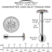 将图片加载到图库查看器，Two Tone Spider Web Barbell Tongue Ring by Onyx O
