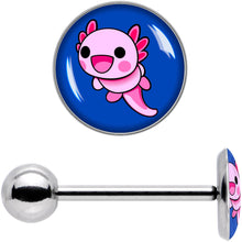 Load image into Gallery viewer, Adorable Axolotl Barbell Tongue Ring by Onyx O

