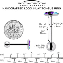 Load image into Gallery viewer, Baby Dinosaur Barbell Tongue Ring by Onyx O
