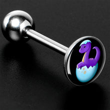 Load image into Gallery viewer, Baby Dinosaur Barbell Tongue Ring by Onyx O
