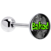 Load image into Gallery viewer, Logo Baked Stoner Barbell Tongue Ring by Onyx O
