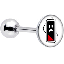 Load image into Gallery viewer, Battery Empty Barbell Tongue Ring by Onyx O
