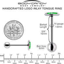 Load image into Gallery viewer, Battery Full Barbell Tongue Ring by Onyx O
