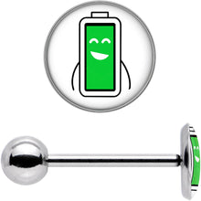 Load image into Gallery viewer, Battery Full Barbell Tongue Ring by Onyx O
