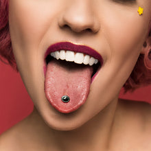 Load image into Gallery viewer, Glow in the Dark Black Anodized Fishbowl Kitty Cat Barbell Tongue Ring by Onyx O
