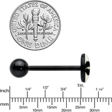Load image into Gallery viewer, Black Glow in the Dark Lipstick Kiss Mark Barbell Tongue Ring by Onyx O
