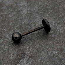 Load image into Gallery viewer, Glow in the Dark Black Anodized Holiday Peppermint Candy Barbell Tongue Ring by Onyx O
