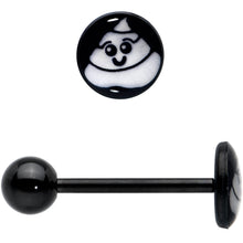 Load image into Gallery viewer, Glow in the Dark Black Anodized Poop Barbell Tongue Ring by Onyx O
