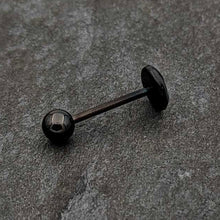 Load image into Gallery viewer, Glow in the Dark Black Anodized Tree of Life Barbell Tongue Ring by Onyx O

