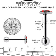 Load image into Gallery viewer, Black Snake Barbell Tongue Ring by Onyx O
