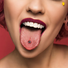 Load image into Gallery viewer, Black Snake Barbell Tongue Ring by Onyx O
