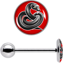 Load image into Gallery viewer, Black Snake Barbell Tongue Ring by Onyx O
