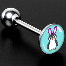 将图片加载到图库查看器，Bunny Penguin Barbell Tongue Ring by Onyx O
