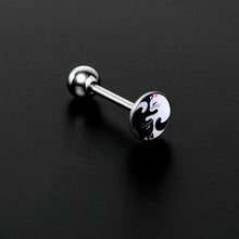 Load image into Gallery viewer, Cute Kitty Cat Yin Yang Barbell Tongue Ring by Onyx O
