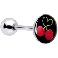 将图片加载到图库查看器，Cherry Heart Barbell Tongue Ring by Onyx O
