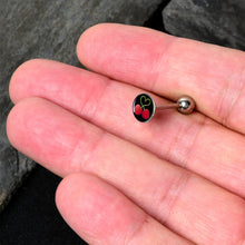 将图片加载到图库查看器，Cherry Heart Barbell Tongue Ring by Onyx O
