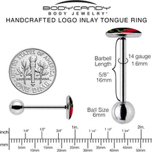 将图片加载到图库查看器，Cherry Heart Barbell Tongue Ring by Onyx O
