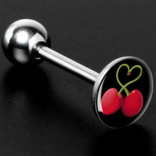 将图片加载到图库查看器，Cherry Heart Barbell Tongue Ring by Onyx O
