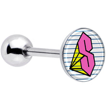 Load image into Gallery viewer, Hot Pink Cool S Barbell Tongue Ring by Onyx O
