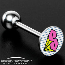 Load image into Gallery viewer, Hot Pink Cool S Barbell Tongue Ring by Onyx O
