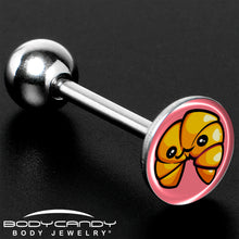 Load image into Gallery viewer, Quaso Croissant Barbell Tongue Ring by Onyx O
