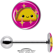 Load image into Gallery viewer, Mexican Fiesta Cute Taco Barbell Tongue Ring by Onyx O
