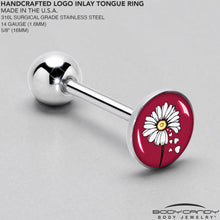 Load image into Gallery viewer, Love Me Not Flower Barbell Tongue Ring by Onyx O
