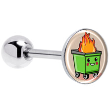 Load image into Gallery viewer, Dumpster Fire Barbell Tongue Ring by Onyx O
