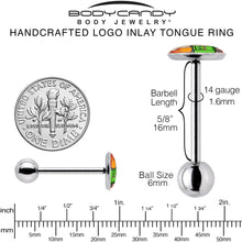 Load image into Gallery viewer, Dumpster Fire Barbell Tongue Ring by Onyx O
