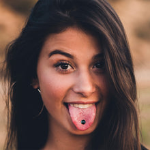 将图片加载到图库查看器，Epic Blue Barbell Tongue Ring
